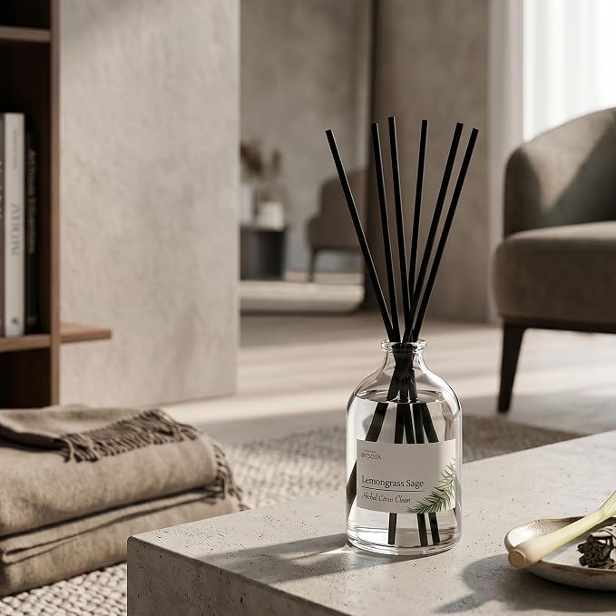 Reed Diffuser Set for Bathroom & Home, Long Lasting Essential Oil Aroma, Glass Bottle Home Fragrance with Sticks, Ideal Gift for Woman