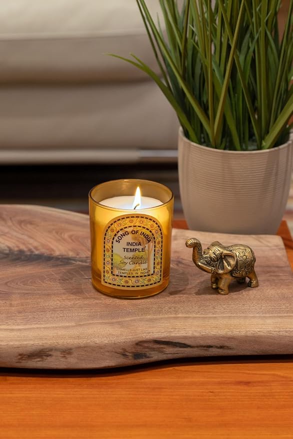 Song of India - Handmade Aromatherapy Soy Candle with Mango Wood Lid, India Temple Scent