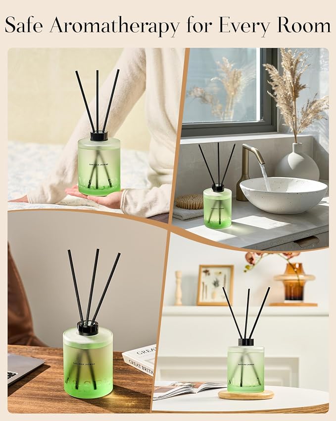 M&SENSE Cedarwood Reed Diffuser Set - 16.9 fl oz Large Room Scented Diffuser with Sticks, Long-Lasting Non-Toxic Home Fragrance Gifts for Bedroom, Bathroom & Office