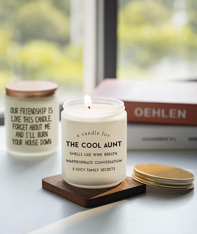 Cool Aunt Lavender Candle Gifts: Funny New Aunt Birthday Gifts from Niece Nephew Best Aunty Ever Christamas Day Gift 7oz