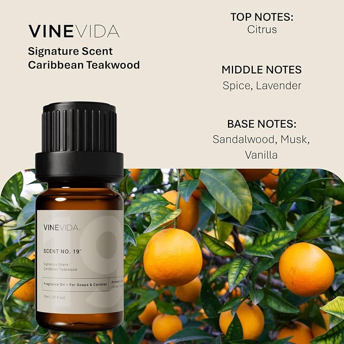 VINEVIDA [0.33oz] Scent No.19 Fragrance Oil for Candle & Soap Making - Natural USA Made Candle Scents