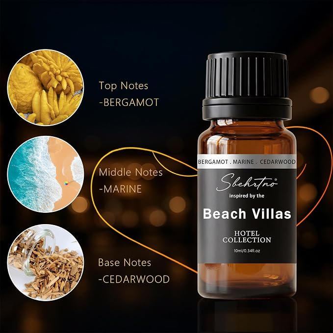 Hotel Collection Diffuser Oil – Inspired by The Beach Villas Hotel Scent, Marine Notes & Cedarwood– for Essential & Waterless Diffusers (1 Fl Oz (Pack of 1))