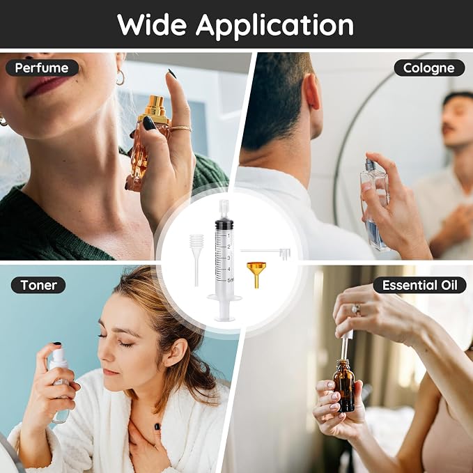 Segbeauty 0.17oz Perfume Refill Pump Tools, 8pcs Perfume Dispenser Transfer Tools Kit, Include 2 Funnel for Refill, 2 Clear Pump and Dropper, 5ml Plastic Perfume Extractor Refill Tool for Cologne