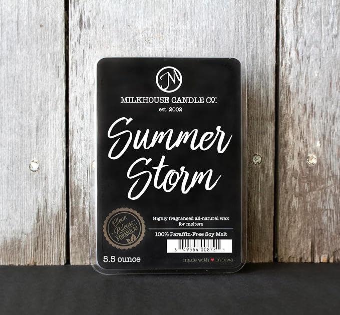 Milkhouse Candle Company Summer Storm Soy Wax Melts - Dewy Greens | Rain-Soaked Woods | Coconut Water Scented - 5.5 oz, Hand-Poured, Premium Fragrance Oil, Made in the USA