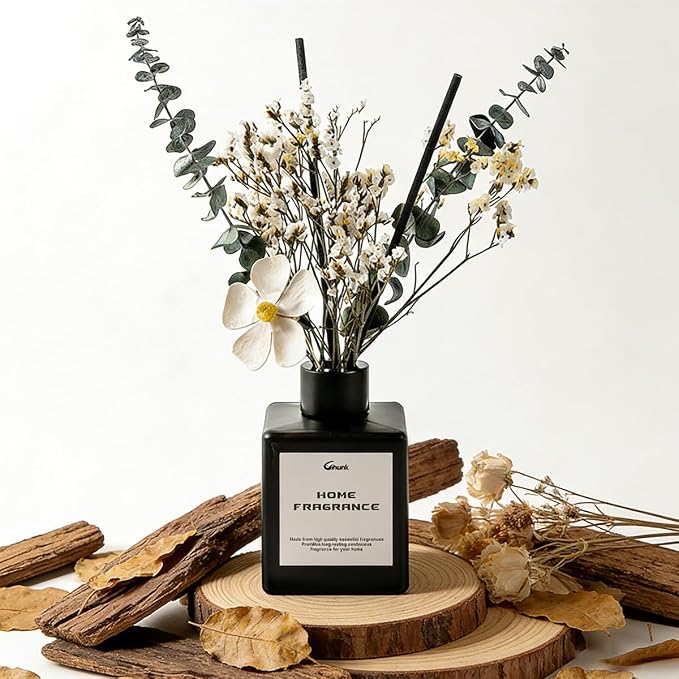 Reed Diffusers for Home, Natural Flower Reed Diffusers Set,150ml(5.3oz) Long Lasting Reed Fragrance for Bathroom, Home Fragrance Diffuser, Scent Diffusers, Scented Oils, Bathroom Décor，Air Fresheners