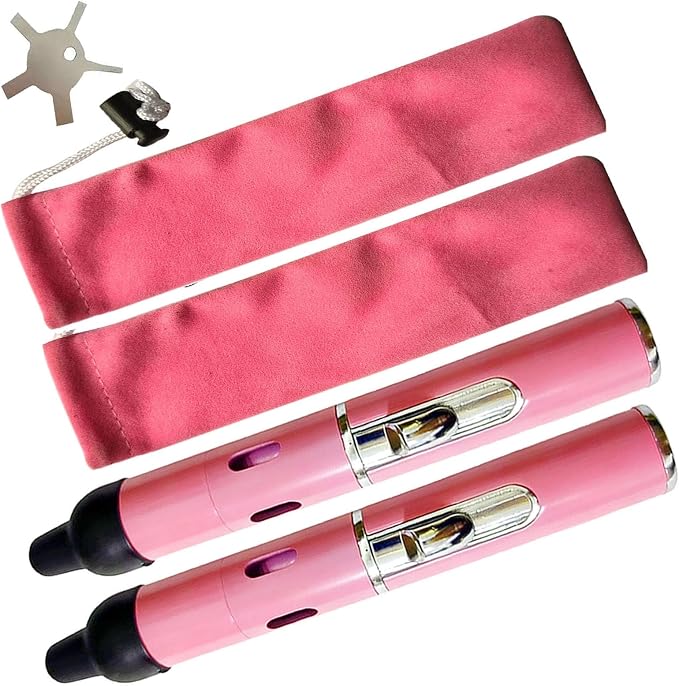 Torch Lighter,Handheld Multifunctional All-in-One Tube Built-in Detachable Windproof Lighter,Outdoor,Indoor,Camping,Candle,Birthday,Light Pink(2PCS)