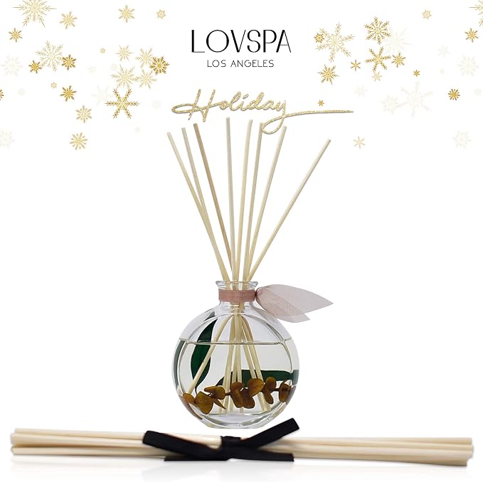 Reed Diffuser Set, Winter Woods Scented Oil Diffuser with Sticks, Home Fragrance Accessories for Bathroom Shelf Decor, Aroma Diffusers for Home or Office Desk, USA Made