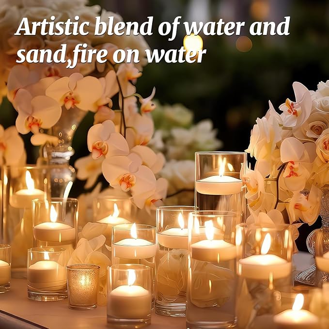 Pearl Candle Sand with 30 Wicks 18Oz-Vanilla Scented Non Toxic Luxury Long Lasting Refillable Pearled Candle 120 Hours-Pearled Sand Powder Wax Candles Kit for Candle Making Wedding Party White