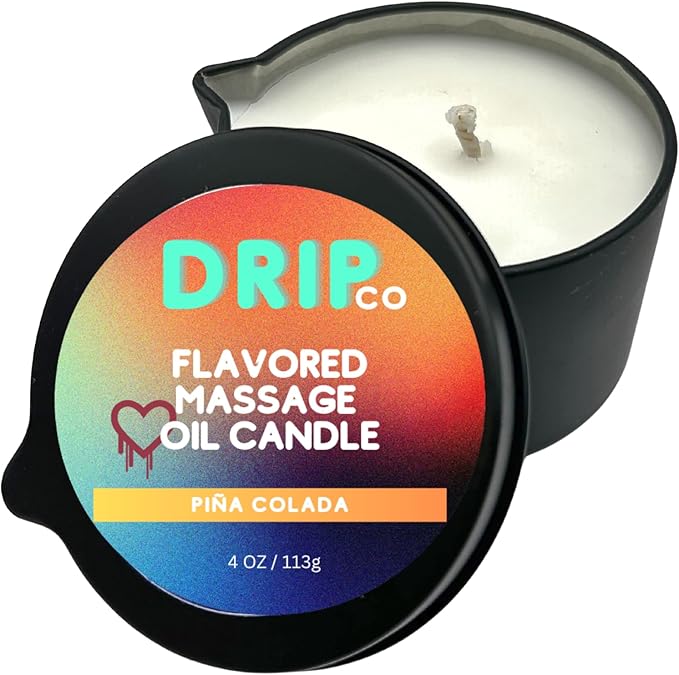 Pour Drip Massage Candle Pina Colada - Scented and Flavored Soy Wax Aromatherapy Candle for Relaxing Oil Therapy, TikTok Viral Trend