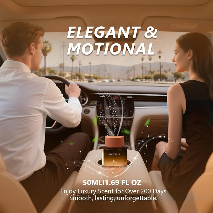 Car Air Freshener 50ML (1.7 FL OZ) Car Fresheners Fragrance, Spicy Sandalwood Fragrance Oil Air Diffuser, 180+ days Long Lasting Perfume, Car Air Freshner Aroma Stone Cap Design, Made in USA