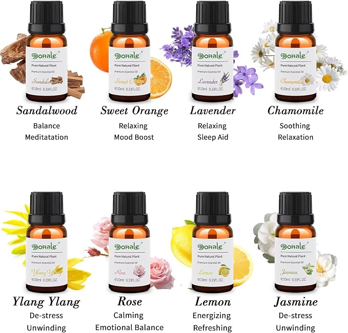 Essential Oils Set Acacia Wood Gift Box - Top 16 Relax, Stress Relief, Sweet Dreams, Energize, Aromatherapy Oils for Diffuser Hotel Scent Home Fragrance Candle Making 10ml