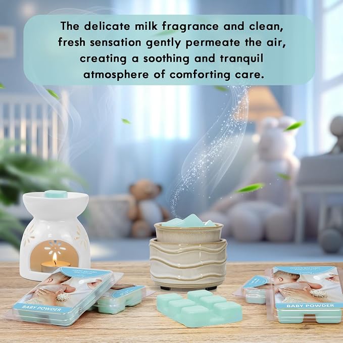 SCENTORINI Wax Melts, Baby Powder Scent, Summer Scent Wax Cubes Strong Scent, 4 Pack Non-Toxic Soy Wax Cubes for Warmers, Home Fragrance