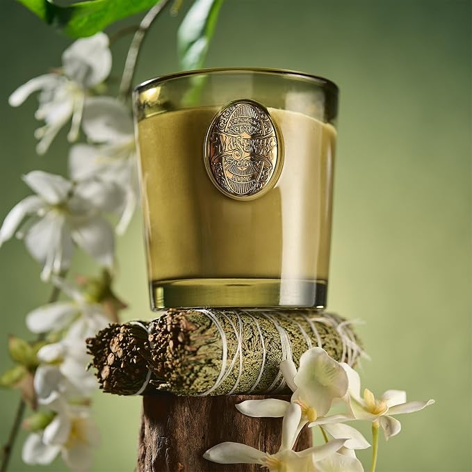 M&SENSE Natural Strong Soy Candle | Sandalwood Jasmine & Green | 9.2 oz, 50H Burn Time | Luxury Candle for Relaxation, Gifting, Home Décor | Candles for Mothers Day Gifts