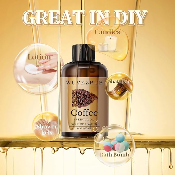 Coffee Essential Oil 240ML - 100% Pure and Natural Oils for Aromatherapy Diffuser - 8 Fl Oz/Coffee