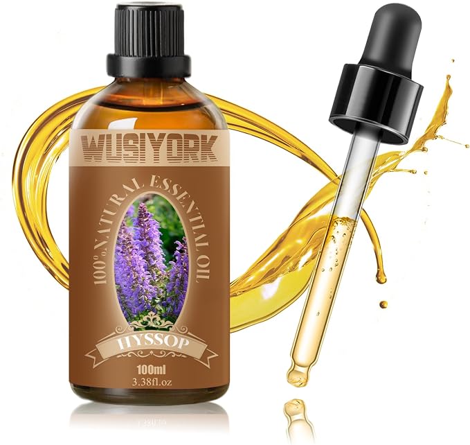 Hyssop Essential Oil 100ML - 100% Pure and Natural Therapeutic Grade Oils for Aromatherapy Diffuser - 3.4 Fl Oz/Hyssop