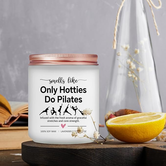Pilates Gifts for Women - Pilates Gifts for Lovers, Instructors, Teacher - Reformer Studio Decor & Accessories - Lavender Scented Candle