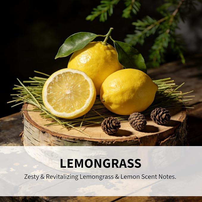 Lemongrass Scented Car Air Freshener, 2-Pack Hanging Diffuser Long Lasting Up to 150 Days, Fresh Car Accessories with 2 Vent Clips for Women Men Gift