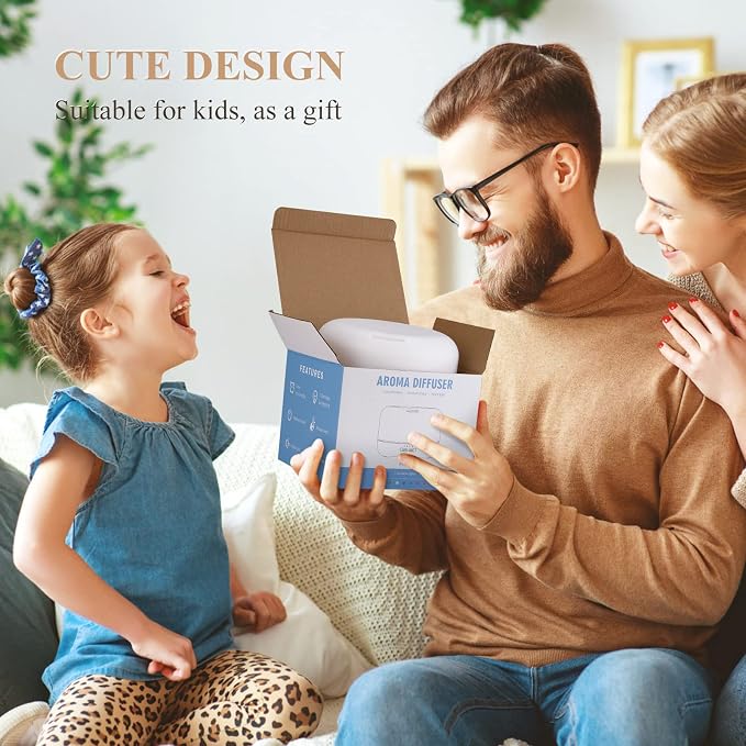 Aromatherapy Essential Oil Diffuser for Room: Air Humidifier Aroma Scent Cool Mist Diffuser Colorful Lights Wood Cute Small Large Auto Off Ultrasonic Diffusers for Home Bedroom (300ml)