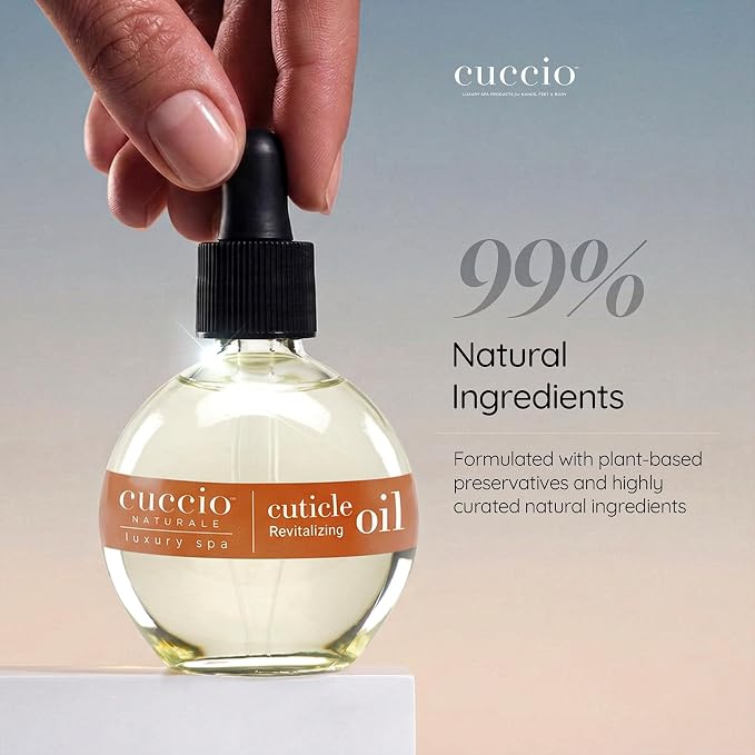 Cuccio Naturale Vanilla Bean & Sugar Revitalizing Cuticle Oil, Lightweight Fast-Absorbing Hydrating Nail & Cuticle Conditioner, Cold-Pressed Oils + Vitamin E, 2.30 Fl Oz