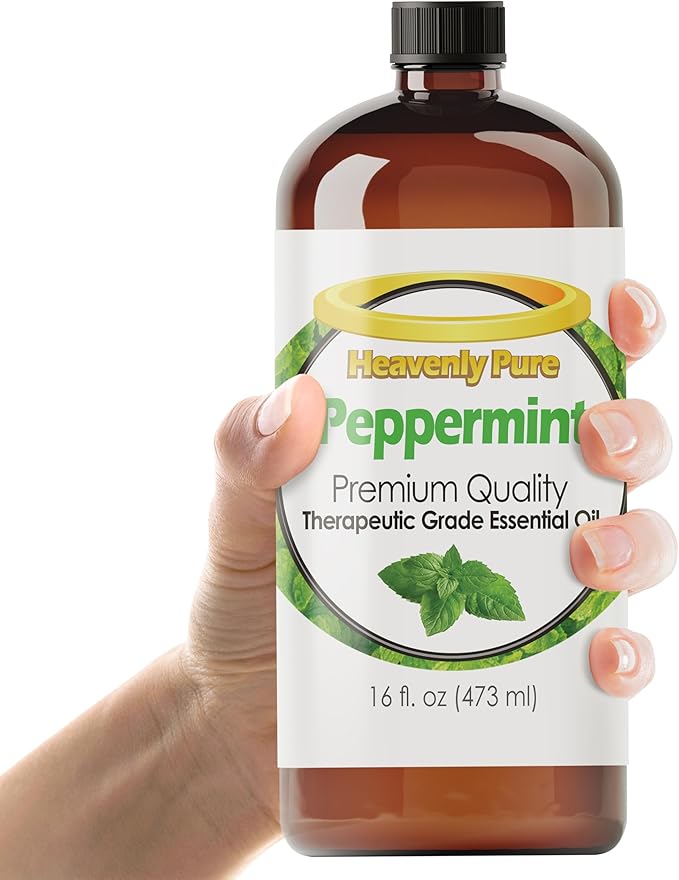 Heavenly Pure Peppermint Essential Oil (16 OZ Bulk) – Natural Sweet Mint Aroma – Peppermint Aromatherapy Oil