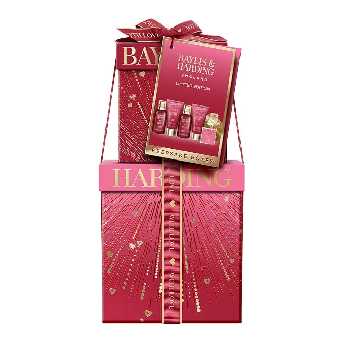Baylis & Harding Midnight Cherry Luxury Pamper Present Gift Set For Women - Vegan Friendly