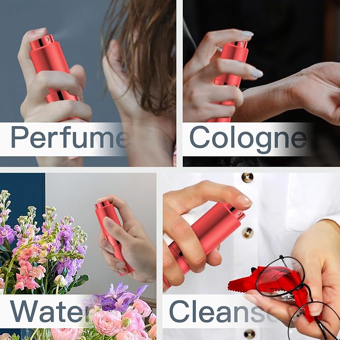 Cologne Travel Bottle 20ml - Large Size Perfume Atomizer Refillable for Men - Pocket Empty Fragrance Sprayer for Refill - 0.67oz Portable Twist Spray Sample Container for Purse Red