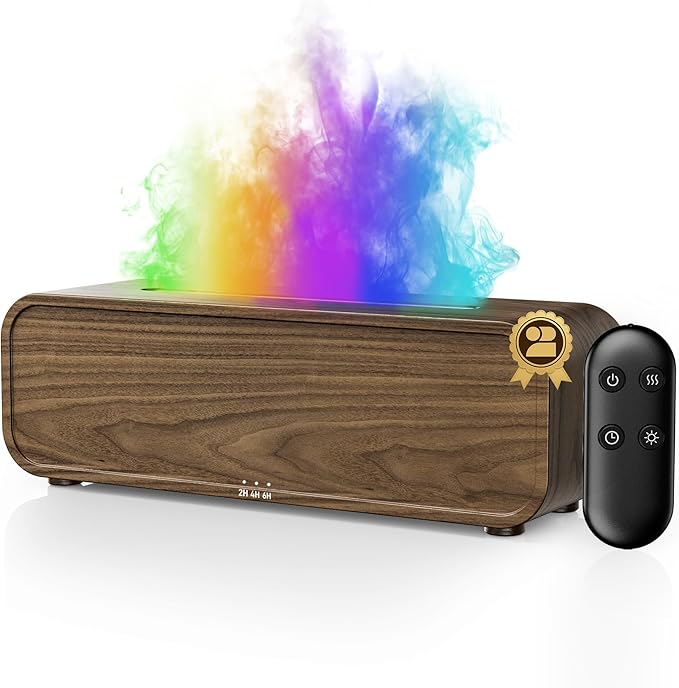 TMEHM Sound Reactive Flame Air Diffuser Humidifier,7 Colors Aromatherapy Essential Oil Diffuser,Ultrasonic Aroma Humidifier with Timer for Home,Bedroom,Office,Yoga
