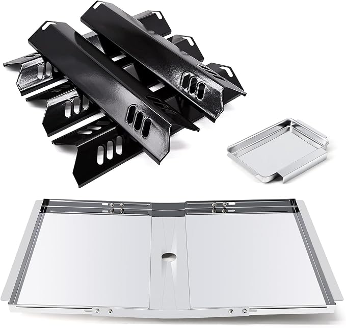 Replacement Parts for Dyna-Glo DGF510SBP DGF493BNP, Drip Pan Grease Tray & Heat Tents Heat Shields for Dyna Glo DGF510SBP 5 Burner Grill