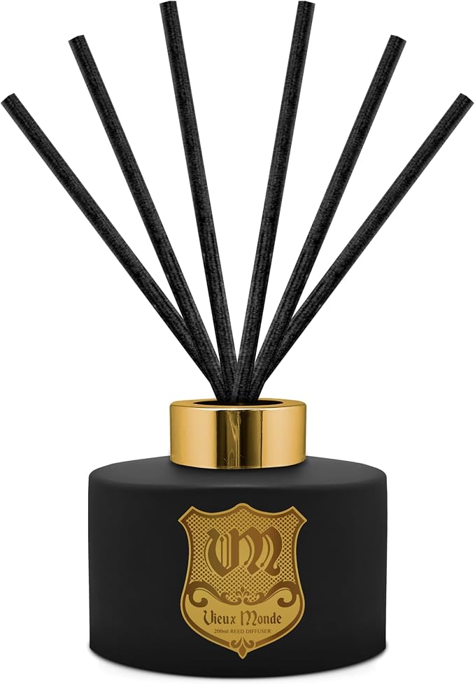 Vieux Monde Tobacco Fireside Reed Diffuser – Warm Tobacco & Wood Scent, 200ml