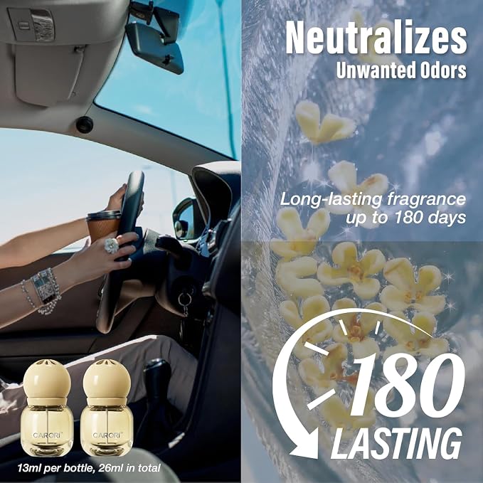 Carori Cute Car Air Freshener 2 Pack, Lightbulb-Shaped Car Fresheners, Automotive Vent Clip, Long Lasting Scent, Essential Oils, Cute Car Accessories for Women, Vanilla Scent
