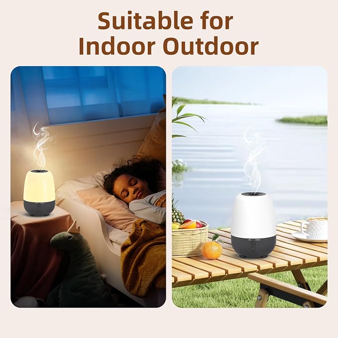 SEEDSEEL 150ML Rechargeable Battery Operated Essential Oil Diffuser, Portable Cordless Aromatherapy Diffuser,7-Hour Runtime with 7 LED Color Changing Lights