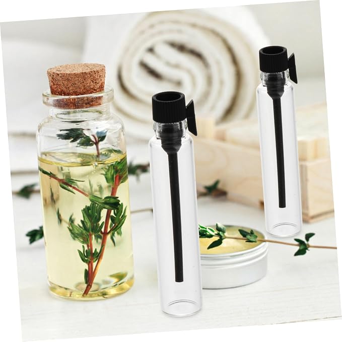 Ipetboom 50pcs Portable Essential Oil Glass Bottles Mini Travel Vials for Aromatherapy Diy Fragrances and Storage Reusable Containers for Home and Travel