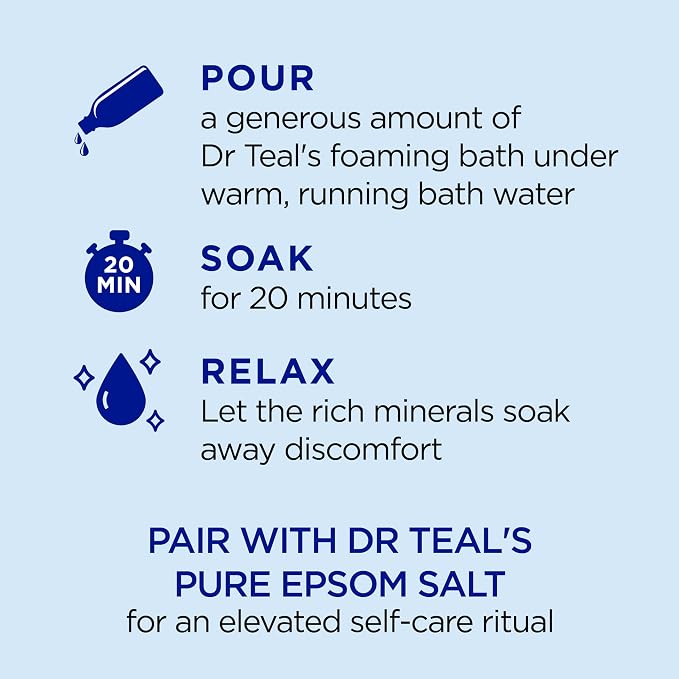 Dr Teal's Foaming Bath with Pure Epsom Salt, Lavender & Eucalyptus, 34 fl oz (Pack of 2)