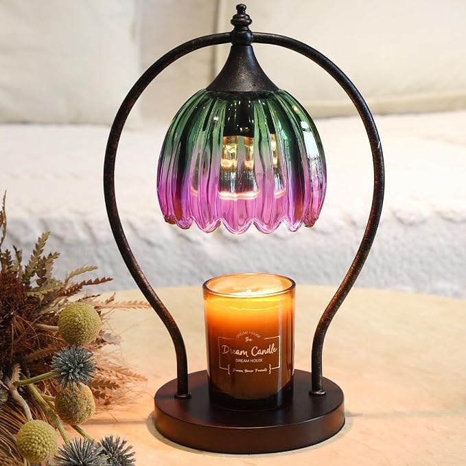 GOODBUY Electric Candle Warmer Lamp with Timer：Scented Candle Warmer Dimmable Lamp with 2 Bulbs, Mothers Day Gifts for Mom Women, House Warming Gifts New Home Decor for Bedroom Living Room