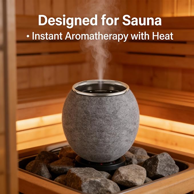 Sauna Aromatherapy Stone Cup, Heat-Resistant Sauna Essential Oil Diffuser, Small Aromatherapy Bowl with Stainless Steel Diffuser for Spa Yoga