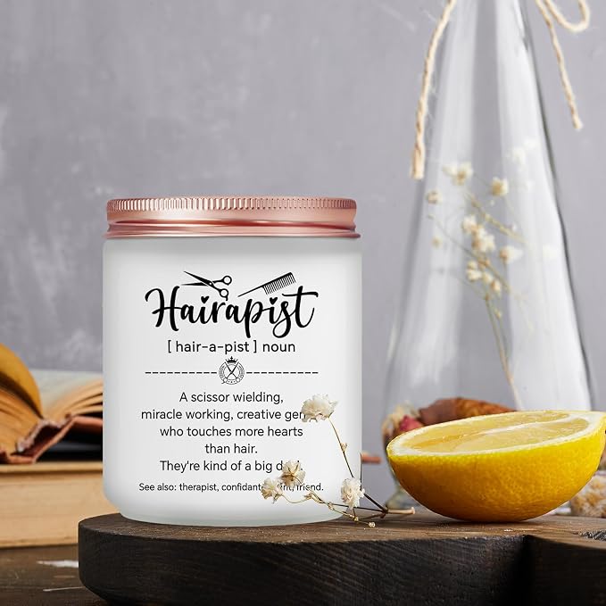 Hair Stylist Gifts for Women Men - Female Hairdresser Gifts Idea, Birthday Christmas Gift for Hairapist Barber Salon Owner Cosmetology Student Graduation Present - Lavender Scented Candle