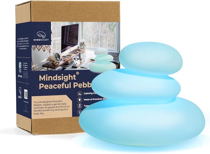 Mindsight 'Breathing Buddha' Guided Visual Meditation | 3 Modes to Slow Your Breathing & Calm Your Mind | Stress & Anxiety Relief | Wellness Gift | Adults, Kids, Classrooms | USB Rechargeable