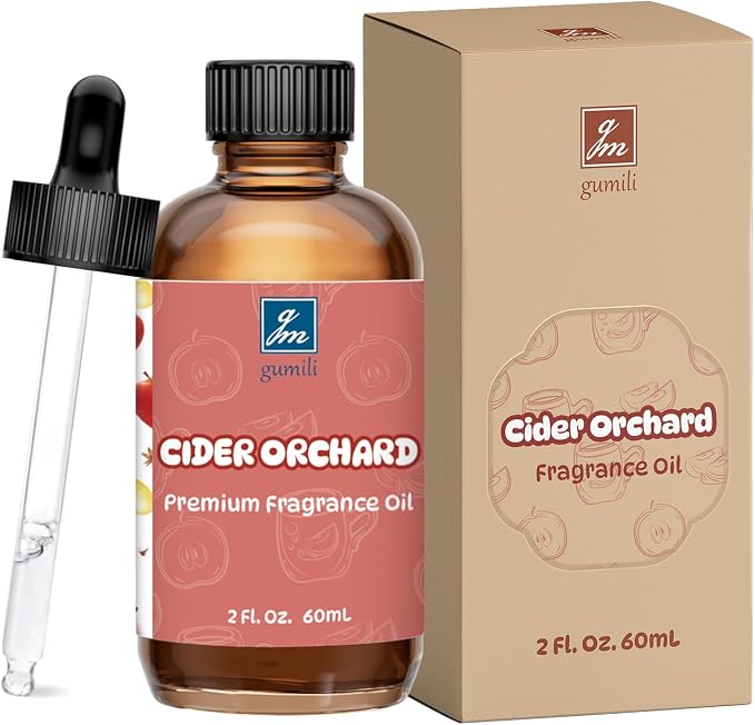GM Gumili Cider Orchard Fragrance Oil 2 Oz, Natural Scent Oil for Home Essential Oils Diffuser, Candle Making, Soap Making, DIY Body Oils, Perfume, Body Mist, Spray - Apple Cider Scent