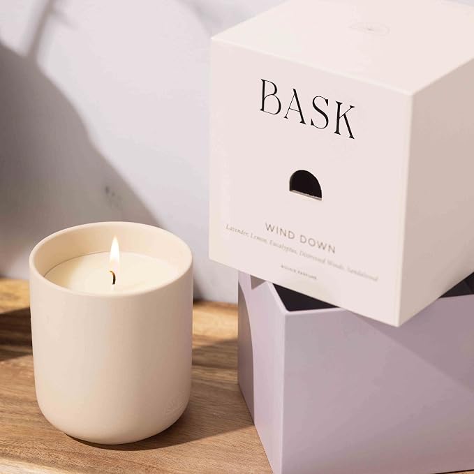 Relaxing Candles for Home by BASK - Scented Candles - Winter Candles - Gifts for Women and Men - Scent: Wind Down