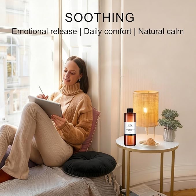 Diffuser Oil Refill, 250ml / 8.45 fl oz, Ocean - Reed & Aromatherapy Diffuser Oil, Long-Lasting Home Fragrance, Citrus, Lily & Musk Notes