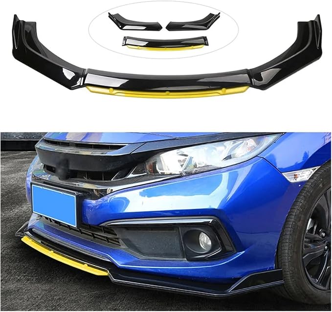 Car Universal Front Shovel Gloss Bumper Lip Body Kit Under Lips Diffuser Spoiler Accessories Auto Parts(Red)