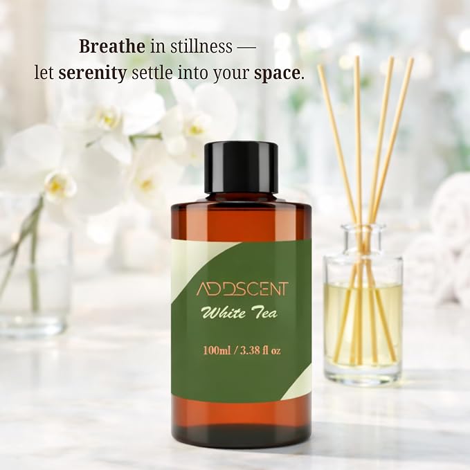 White Tea Fragrance Oil 100ml for Diffuser, Fresh Floral and Citrus Aroma for Bedroom Living Office Spa, Calm, Clean and Refreshing Scent with Balanced Layered Notes