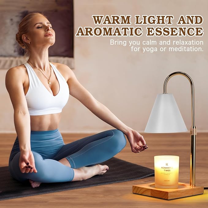 White Candle Warmer Lamp with Timer Dimmer, Electric Candle Lamp Warmer for Bedroom Decor, Mothers Day Birthday Gifts for Mom, Adjustable Metal Candle Lamp, House Warming Gifts, 2*35 Watt Bulb