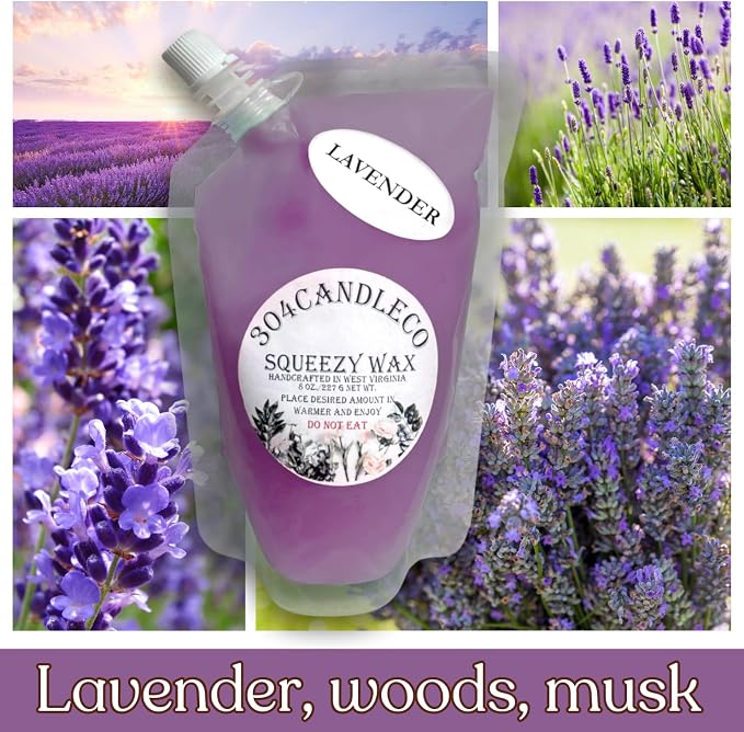 304CandleCo Large Squeeze Soy Wax Melt - 50 SCENTS! - Highly Fragrant & Hand-Crafted - Easy Mix & Match - American Made - Perfect for Wax Warmers (3oz, Lavender Eucalyptus)