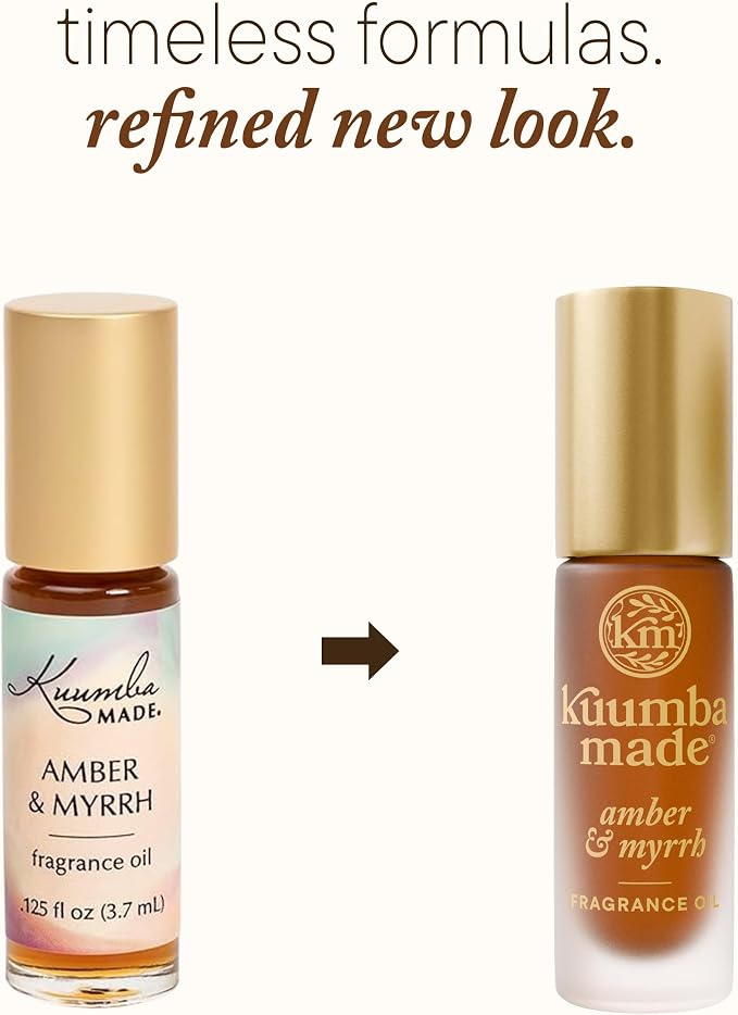 Kuumba Made Amber & Myrrh Fragrance Oil, Long-Lasting Scented Oil Perfume Roller, Vegan, Alcohol-Free, 0.15 Fl Oz