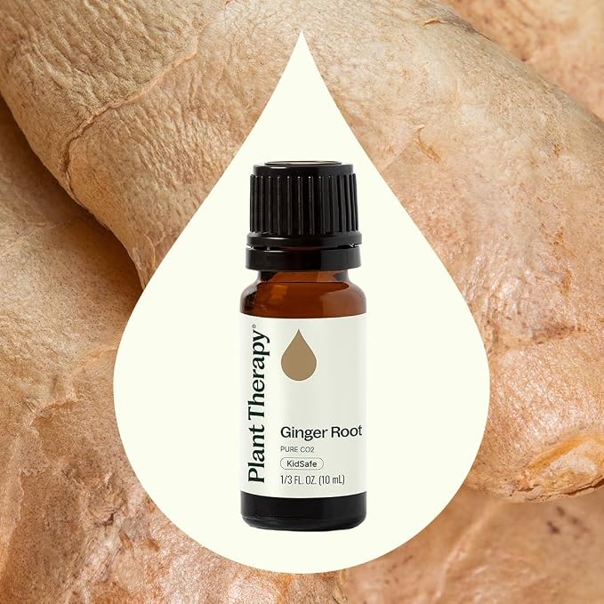 Plant Therapy Ginger Root CO2 Essential Oil, 10 mL (1/3 oz), 100% Pure and Undiluted, Natural Aromatherapy, Ginger Oil for Diffuser, Skin & Massage and Hair
