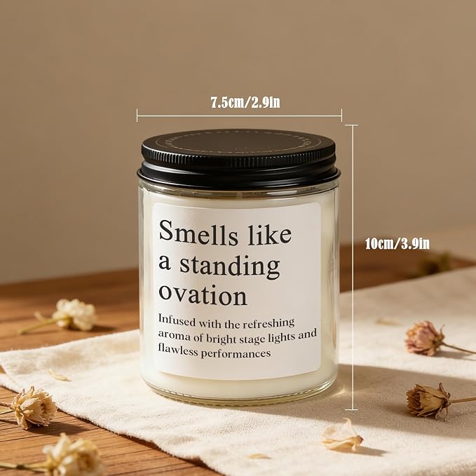 Theater Gifts for Actors, Singers, Dancers, Musicians, Gifts for Theater Students, Standing Ovation Candle, Birthday, Graduation, Christmas Gift for Women Men, Soy Wax Lavender Scented Candle