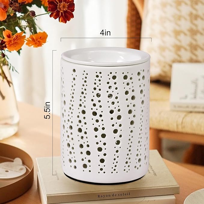 Wax Melt Warmer, Essential Oil Burner, 3-in-1 Heater Removable Tray for Warming Scented Candles to Bedroom Living Room Decor, Ideal Gift for Valentines Mother's Day, Spa and Aromatherapy (Polka Dot)