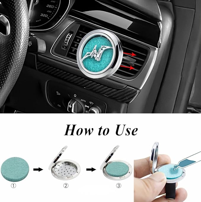 Essential Oil Car Diffuser Vent Clips Christmas Car Accessories for Women with 10 Felt Pad Air Freshener(Flying Dragon)