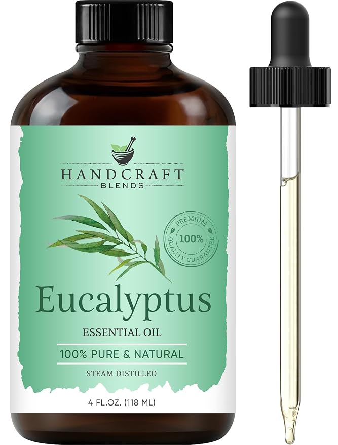 Handcraft Blends Eucalyptus, Lavender, and Lemongrass Essential Oil Set - Huge 4 Fl. Oz, 100% Pure and Natural, Therapeutic Grade With Premium Glass Dropper
